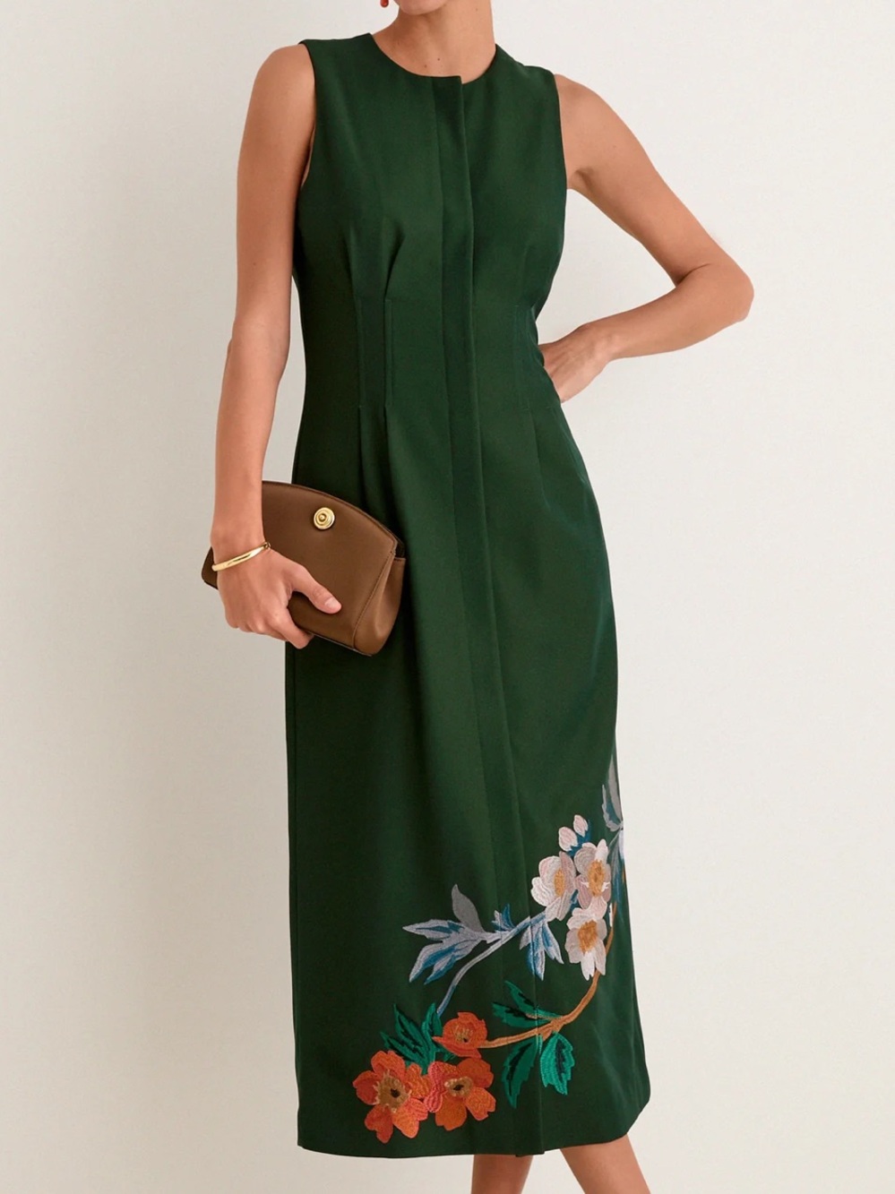 Tuckernuck Verdant Green Crepe Embroidered Nell Dress - Picture 6 of 10